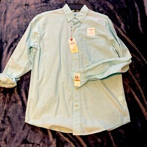 Izod Saltwater Wash Newport Oxford Button Down Long Sleeve Shirt
